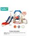 5 In 1 Toddler Slide and Swing Set, Kids Playground with Swing Slide Climber and Basketball Hoop, Ba - 8