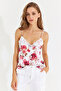 Women's White Lace Strap Floral Blouse App1227