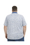 Men's Large Size Indigo Polo Collar Micro Patterned Short Sleeve T-Shirt 3Xl-4Xl-5Xl-6Xl - 3