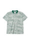 Men's Large Size Grass Green Polo Collar Micro Patterned Short Sleeve T-Shirt 3Xl-4Xl-5Xl-6Xl - 4