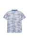 Men's Large Size Indigo Polo Collar Micro Patterned Short Sleeve T-Shirt 3Xl-4Xl-5Xl-6Xl - 5