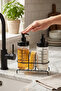 Kitchen Liquid Soap Dispenser And Sponge Holder Set With Stand, Countertop Double Liquid Dishwashing Detergent Dispenser - 4