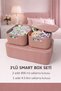 Linea Smart Box Pink Set of 3, 1 Piece of 4.5 Lt, 2 Pieces of 2.4 Lt with Lids, Multi-Purpose Storage Box