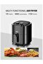 3.5 L Compact Mechanical Air Fryer – 1200 W, Black - 6