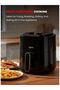 3.5 L Compact Mechanical Air Fryer – 1200 W, Black - 3