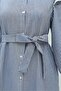 Buttoned Front Lace Detailed Belted Dress - Navy - 4