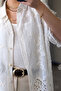 Imported Lace Detailed Shirt - Beige - 5
