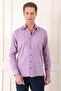Men's Comfort Fit Herringbone Woven 100% Cotton Classic Purple Shirt Gk 722