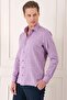 Men's Comfort Fit Herringbone Woven 100% Cotton Classic Purple Shirt Gk 722 - 3