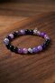 8mm Purple Agate Stone Bracelet - 3