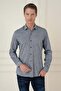 Men's Slim Fit Textured 100% Cotton Navy Blue Shirt g 1584