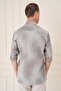 Men's Comfort Fit Batik Pattern 100% Linen Beige Shirt g 1571 - 5