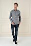 Men's Slim Fit Textured 100% Cotton Navy Blue Shirt g 1584 - 3