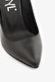 Black Stiletto Genuine Leather Open Back Pointed Toe Stiletto Women's Heeled Shoes - 4