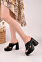Genuine Leather Black Women's Leather Slippers Dp08-66001 - 2