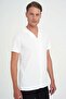 Men's Slim Fit Apaş Collar Modal Blend Short Sleeve White Shirt g 1590 - 4