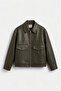 Zra Model New Season Half Oversize Four Seasons Trend Men's Leather Jacket Coat - 4