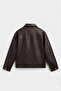 Zra Model New Season Half Oversize Four Seasons Viral Men's Leather Jacket Coat - 5