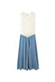 Denim ve triko mix elbise - 3