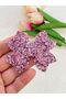 Hairless Baby Hair Clip / Hairless Glitter Lilac Bow Hair Clip - 2