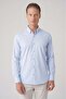 Men's Blue Slim Fit Buttoned Collar Flexible Cotton Shirt Gk 727