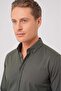 Men's Slim Fit Buttoned Collar Stretch Cotton Classic Khaki Shirt Gk 727 - 4