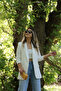 White Sleeve Ruched Detail Blazer - 2