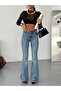 Women's High Waist Flared Flare Jean Pants - Body Shaping