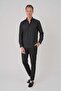 Men's Slim Fit Buttoned Collar Stretch Cotton Classic Black Shirt Gk 727 - 2