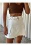 Pleated Denim Skirt Cream - Cream - 2