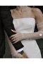 White Transparent Fingerless Long Bridal Gloves – Gloves - 3