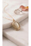 Minimal Oval Shape Cream-White Natural Stone Steel Women's Necklace - 2