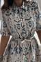 Ecru Marine Patterned Dress - 4
