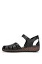 Elit 26Yrhm204K Women's Genuine Leather Orthopedic Flat Sandals Black - 4