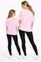 Mother Daughter Combination Oversize T-Shirt Twin T-Shirt Blue Yellow Flower Printed (Single Price) - 2