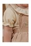 Baby Girl Cotton Beige Rabbit Embroidered Dress - 3