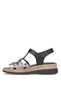 Elit 26Yrhm451 Women's Genuine Leather Orthopedic Flat Sandals Black - 4