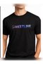 Unisex Oversized Printed Crew Neck Short Sleeve Black T-Shirt