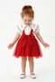 Baby Girl Birthday Party Wedding Dress Double Suit Short Sleeve Collared Bow Tulle Lined - 2