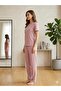 Women's Zero Collar Polyviscon Short Sleeve Pajama Set - 3