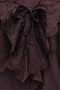 Lace-Up Collar, Ruffled Lace Detail, Long Back Cupra Shirt - Plum - 6
