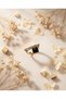 Bronze Vintage Women's Ring Authentic Jewelry Margazite Black Stone Adjustable from the Front - 5