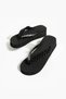 Sabrina Women's Black Special Design Stone and Black Pearl Detailed Platform 4.5 cm Flip-Flop Beach Slippers - 2