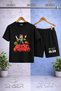Children's Alex Alevli Mesale Special Printed Crew Neck 3-Piece T-Shirt - Shorts Set - 2