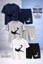 Children's Rovasata Adam Black Custom Printed Crew Neck 3-Piece T-Shirt - Shorts Set