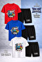 Children's Game Time Cool Custom Printed Crew Neck 3-Piece T-Shirt - Shorts Set