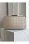 Beige Color Silver Detailed Hand-Woven Leather Special Series Women's Evening Dress Bag - 3