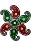 Decorative Diya Rangoli Stickers – Red/Green – 5Pc Set For Diwali & Traditional Festival Décor