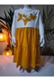 Girl's Summer Layered Skirt Dress Anti-Sweat Cotton Butterfly Orange - 2
