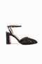 New Season Black Stiletto Mesh Beaded Knitted Heel Height 9cm Thick Heel - 4